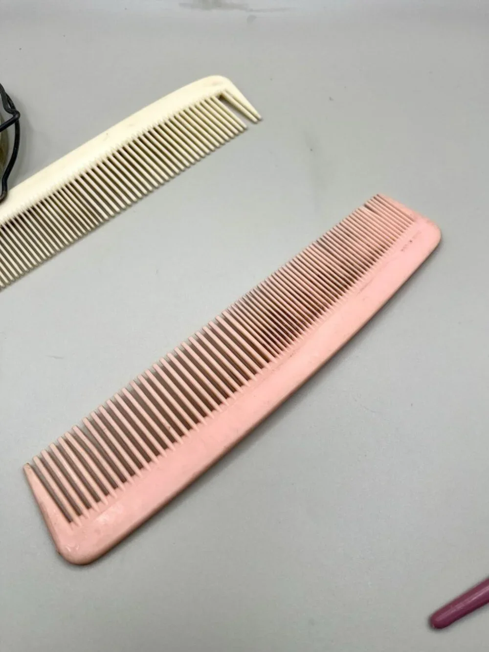 Vintage DuPont Nylon Hair Comb Lot Vanity Mirror Pastel Retro Styling Set